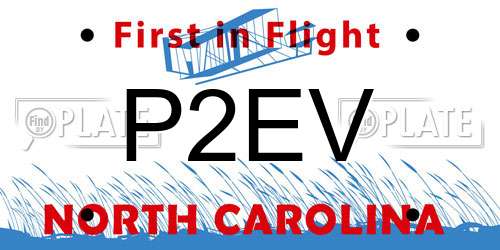 P2EV North Carolina License Plate