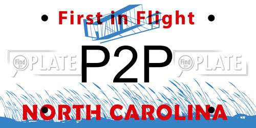 P2P North Carolina License Plate