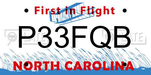 P33FQB North Carolina License Plate