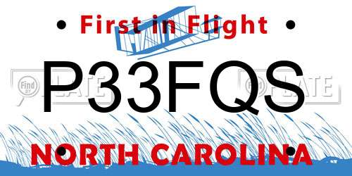 P33FQS North Carolina License Plate
