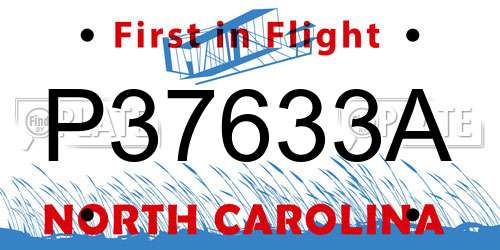 P37633A North Carolina License Plate