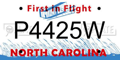P4425W North Carolina License Plate