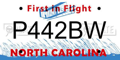P442BW North Carolina License Plate