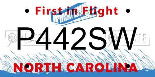 P442SW North Carolina License Plate
