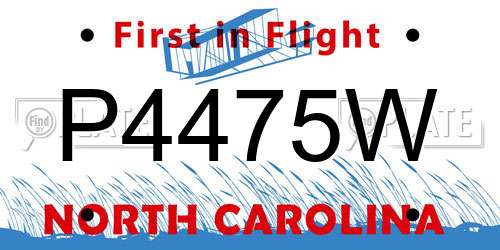 P4475W North Carolina License Plate