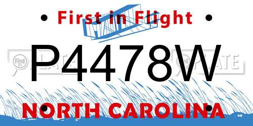 P4478W North Carolina License Plate
