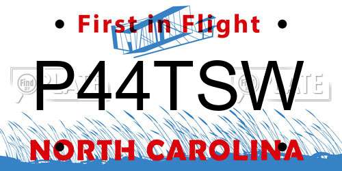P44TSW North Carolina License Plate