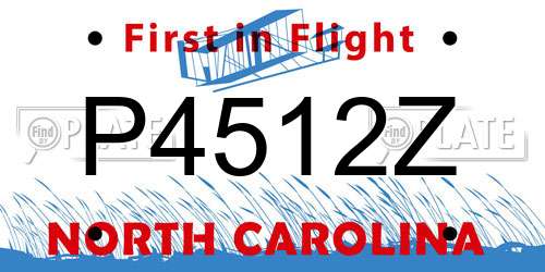 P4512Z North Carolina License Plate