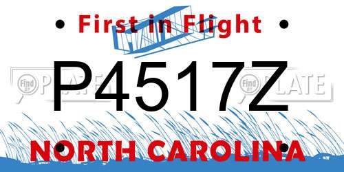 P4517Z North Carolina License Plate