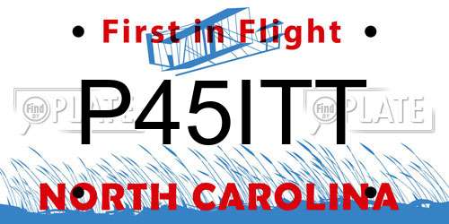 P45ITT North Carolina License Plate