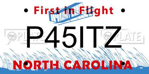 P45ITZ North Carolina License Plate