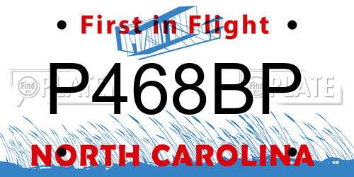 P468BP North Carolina License Plate