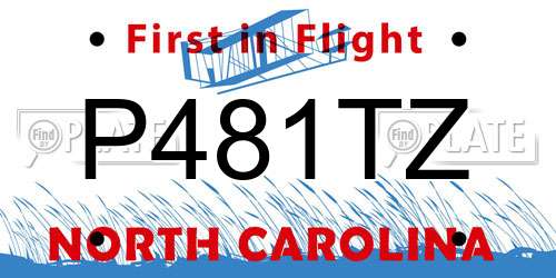 P481TZ North Carolina License Plate