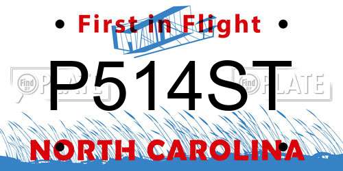 P514ST North Carolina License Plate