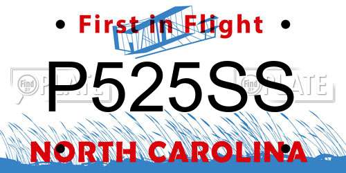 P525SS North Carolina License Plate