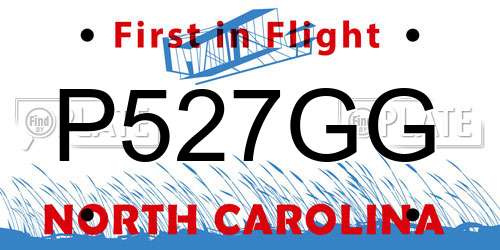 P527GG North Carolina License Plate