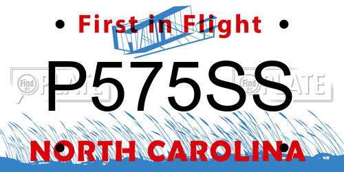 P575SS North Carolina License Plate