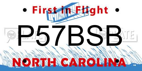P57BSB North Carolina License Plate