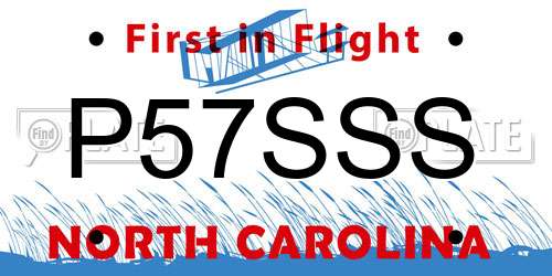 P57SSS North Carolina License Plate