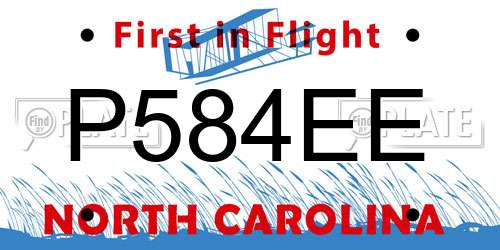 P584EE North Carolina License Plate