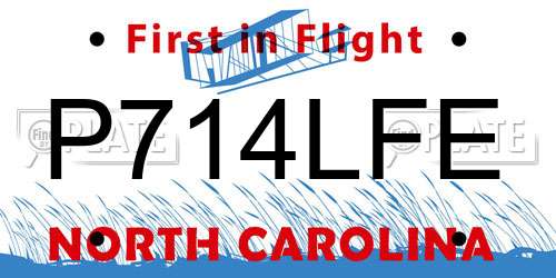 P714LFE North Carolina License Plate