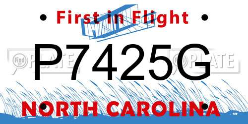 P7425G North Carolina License Plate