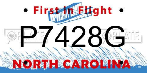 P7428G North Carolina License Plate