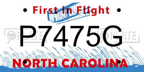 P7475G North Carolina License Plate