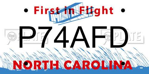 P74AFD North Carolina License Plate