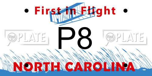 P8 North Carolina License Plate