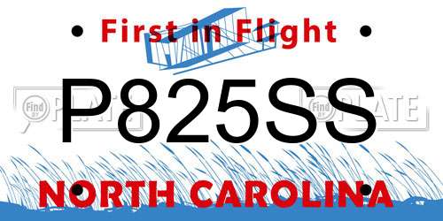 P825SS North Carolina License Plate