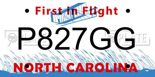 P827GG North Carolina License Plate