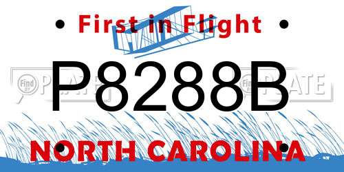 P8288B North Carolina License Plate