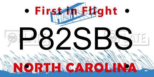 P82SBS North Carolina License Plate