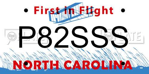 P82SSS North Carolina License Plate