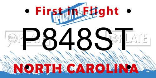 P848ST North Carolina License Plate