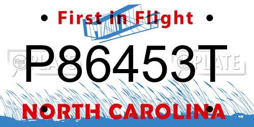 P86453T North Carolina License Plate