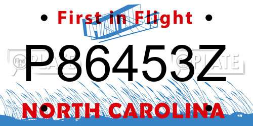 P86453Z North Carolina License Plate