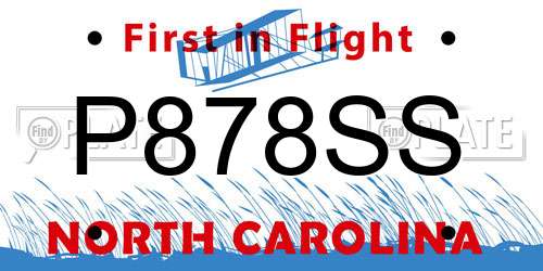 P878SS North Carolina License Plate