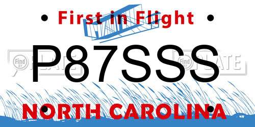 P87SSS North Carolina License Plate