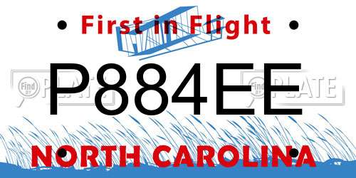 P884EE North Carolina License Plate