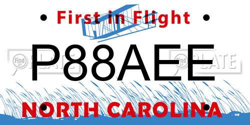 P88AEE North Carolina License Plate