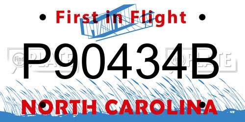 P90434B North Carolina License Plate