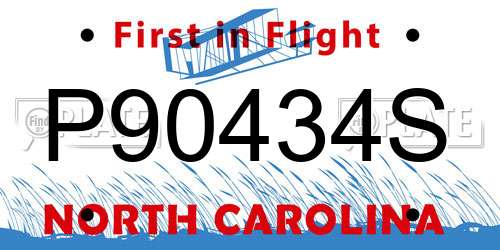 P90434S North Carolina License Plate
