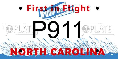 P911 North Carolina License Plate