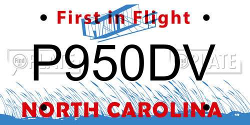 P950DV North Carolina License Plate