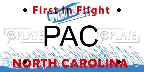 PAC North Carolina License Plate