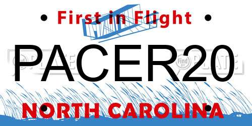 PACER20 North Carolina License Plate