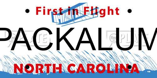 PACKALUM North Carolina License Plate