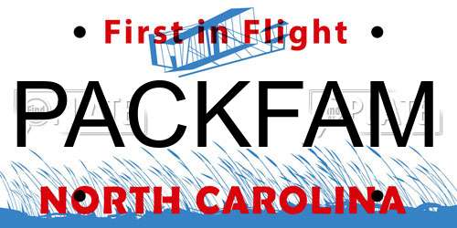 PACKFAM North Carolina License Plate